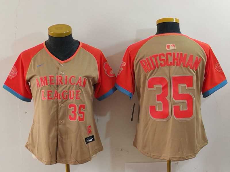 Womens Baltimore Orioles #35 Adley Rutschman Number Cream 2024 All Star Limited Stitched Jersey